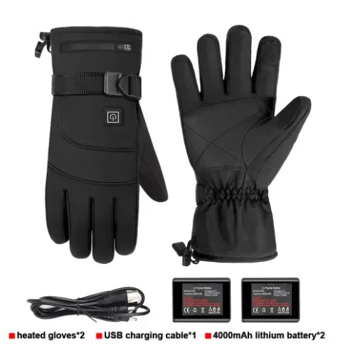**"Heated Electric Gloves - Thermal Winter Gloves for Skiing, Snowboarding, Hunting & Fishing - Waterproof Rechargeable Gloves for Ultimate Warmth!"**